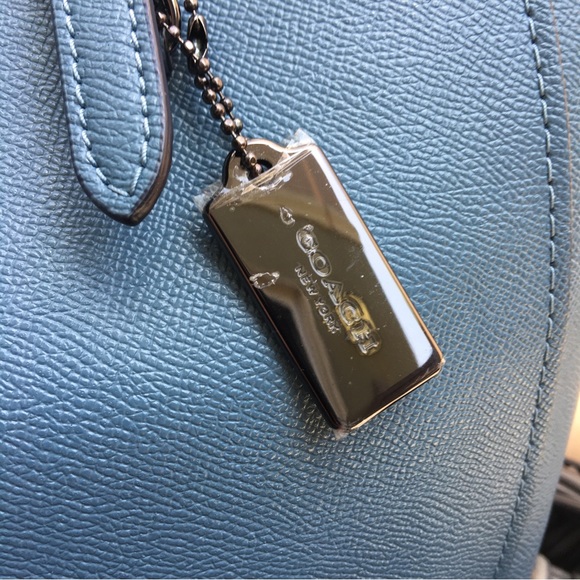 Authentic Blue Coach Zip Top Tote - EUC - Picture 8 of 14